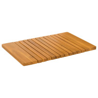 Produktbild för Badmatta Enfärgad Brun 59 x 40 cm Massivt Akaciaträ