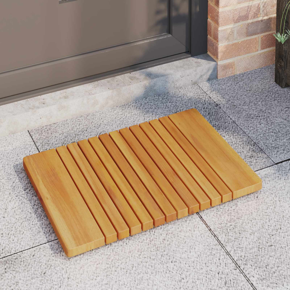 Produktbild för Badmatta Enfärgad Brun 59 x 40 cm Massivt Akaciaträ