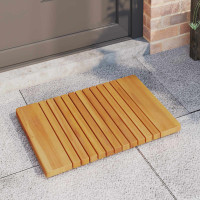 Produktbild för Badmatta Enfärgad Brun 59 x 40 cm Massivt Akaciaträ