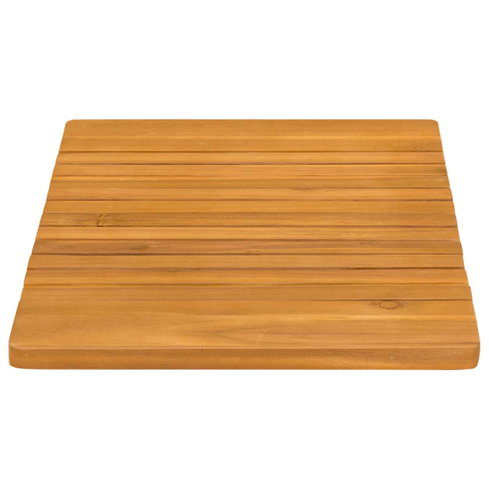 Produktbild för Badmatta Enfärgad Brun 59 x 40 cm Massivt Akaciaträ