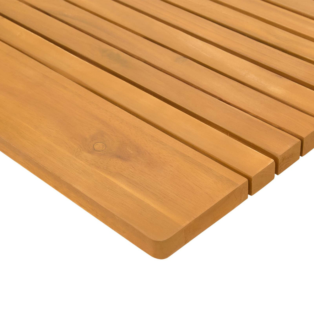 Produktbild för Badmatta Enfärgad Brun 59 x 40 cm Massivt Akaciaträ