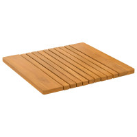 Produktbild för Badmatta Enfärgad Brun 52 x 50 cm Massivt Akaciaträ