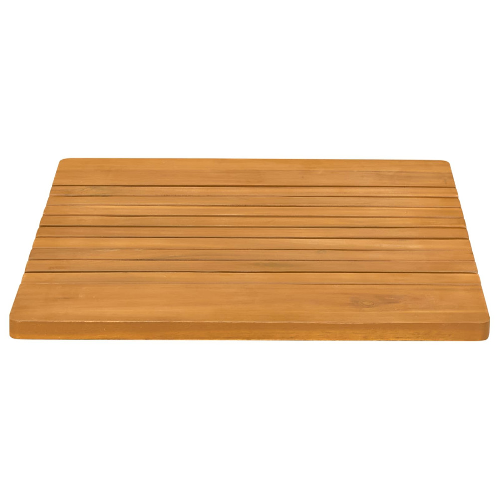 Produktbild för Badmatta Enfärgad Brun 52 x 50 cm Massivt Akaciaträ