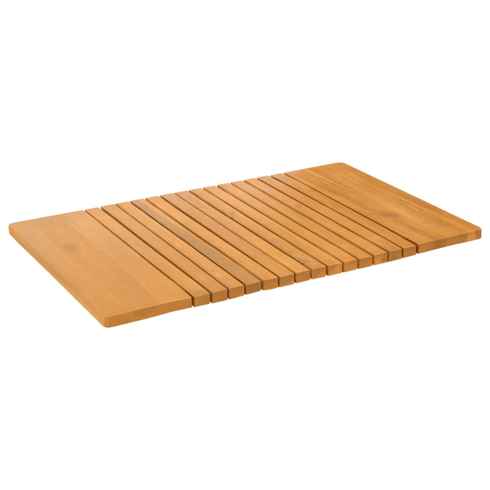 Produktbild för Badmatta Enfärgad Brun 81 x 50 cm Massivt Akaciaträ