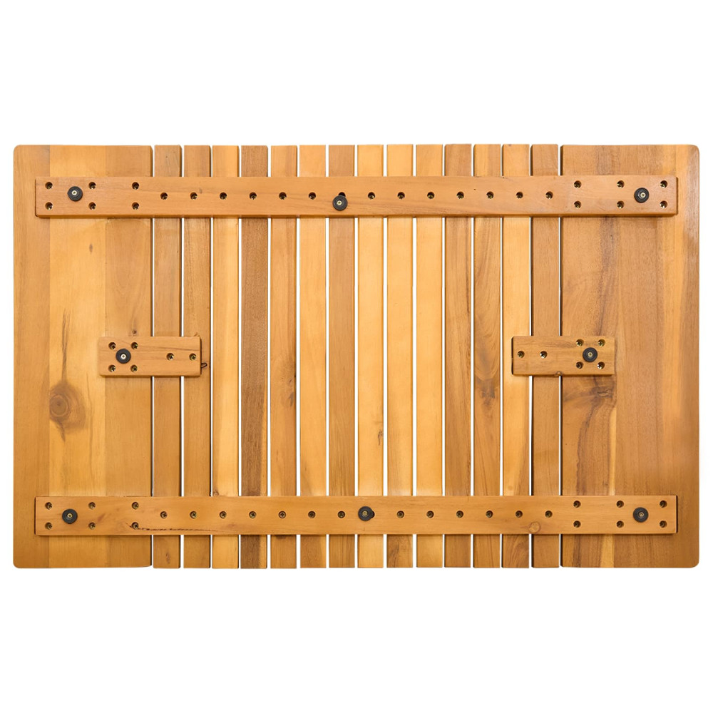 Produktbild för Badmatta Enfärgad Brun 81 x 50 cm Massivt Akaciaträ