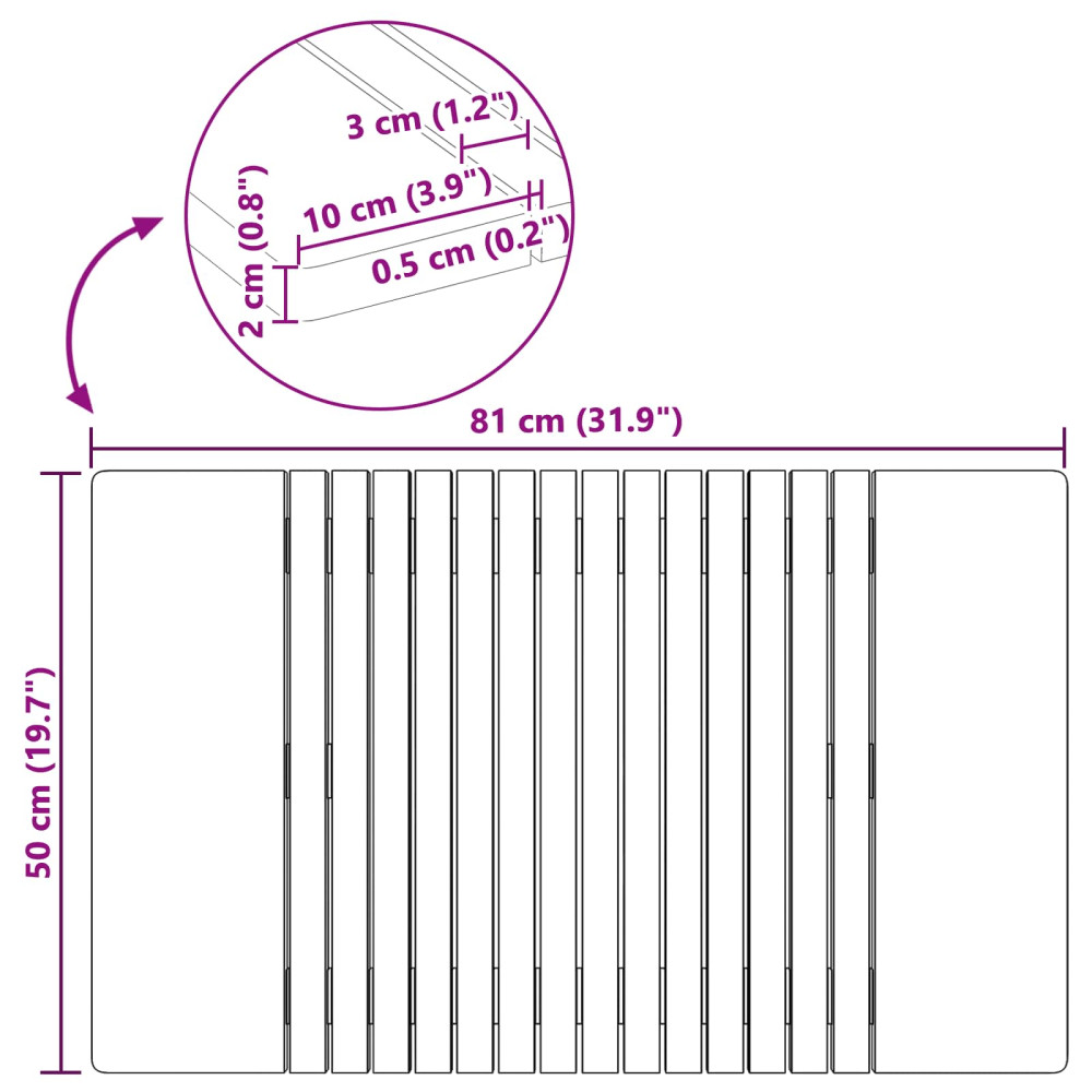 Produktbild för Badmatta Enfärgad Brun 81 x 50 cm Massivt Akaciaträ