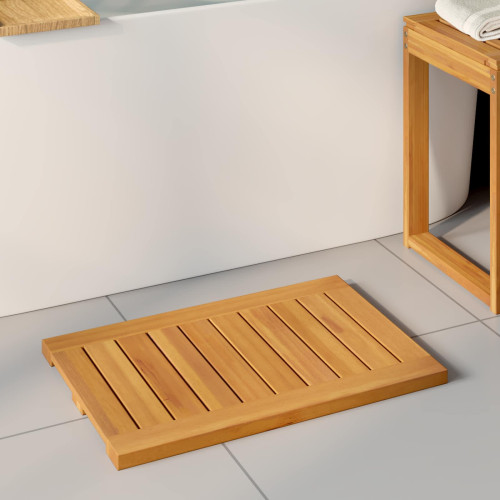 vidaXL Badmatta Enfärgad Brun 60 x 40 cm trä