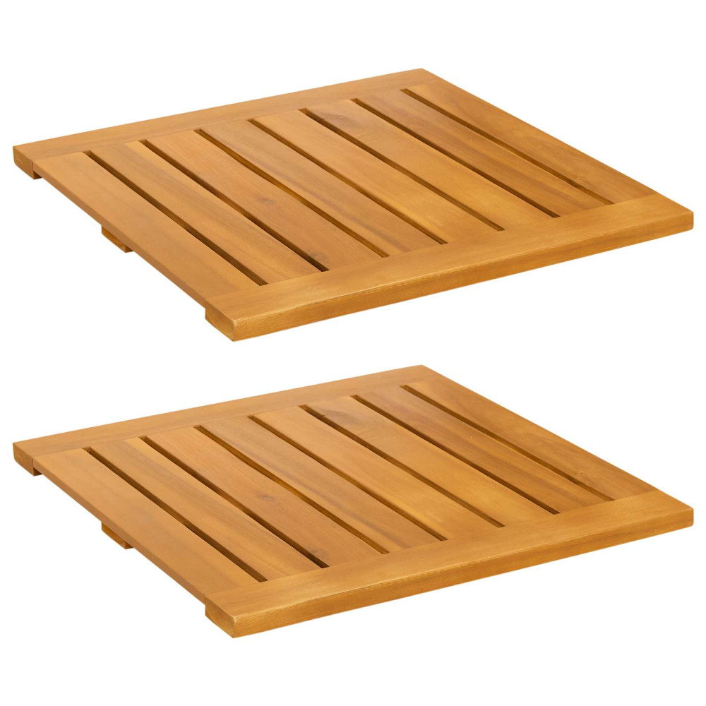 Produktbild för Badmatta Enfärgad Brun 50 x 50 cm trä