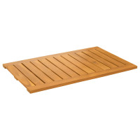 Produktbild för Badmatta Enfärgad Brun 80 x 50 cm Massivt Akaciaträ