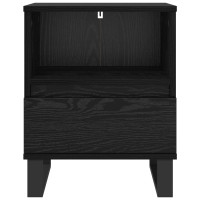 Produktbild för Sängskåp med låda Svart Ek 40 x 35 x 50 cm Konstruerat trä