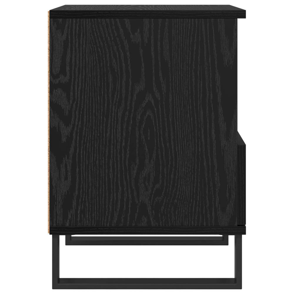 Produktbild för Sängskåp med låda Svart Ek 40 x 35 x 50 cm Konstruerat trä