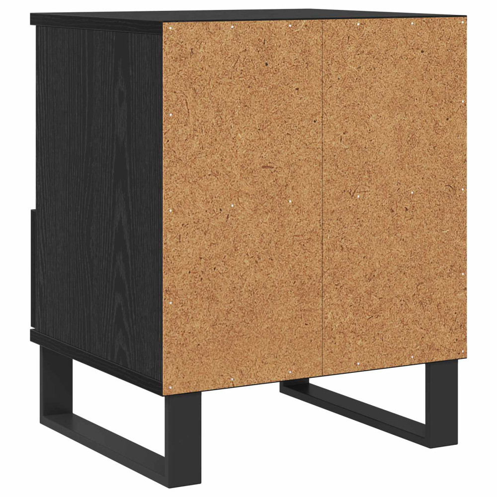 Produktbild för Sängskåp med låda Svart Ek 40 x 35 x 50 cm Konstruerat trä