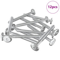 Produktbild för Träskruvar 12 pcs Silver M6 x 70 mm Stål