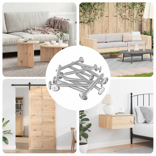 vidaXL Träskruvar 1350 pcs Silver Stål