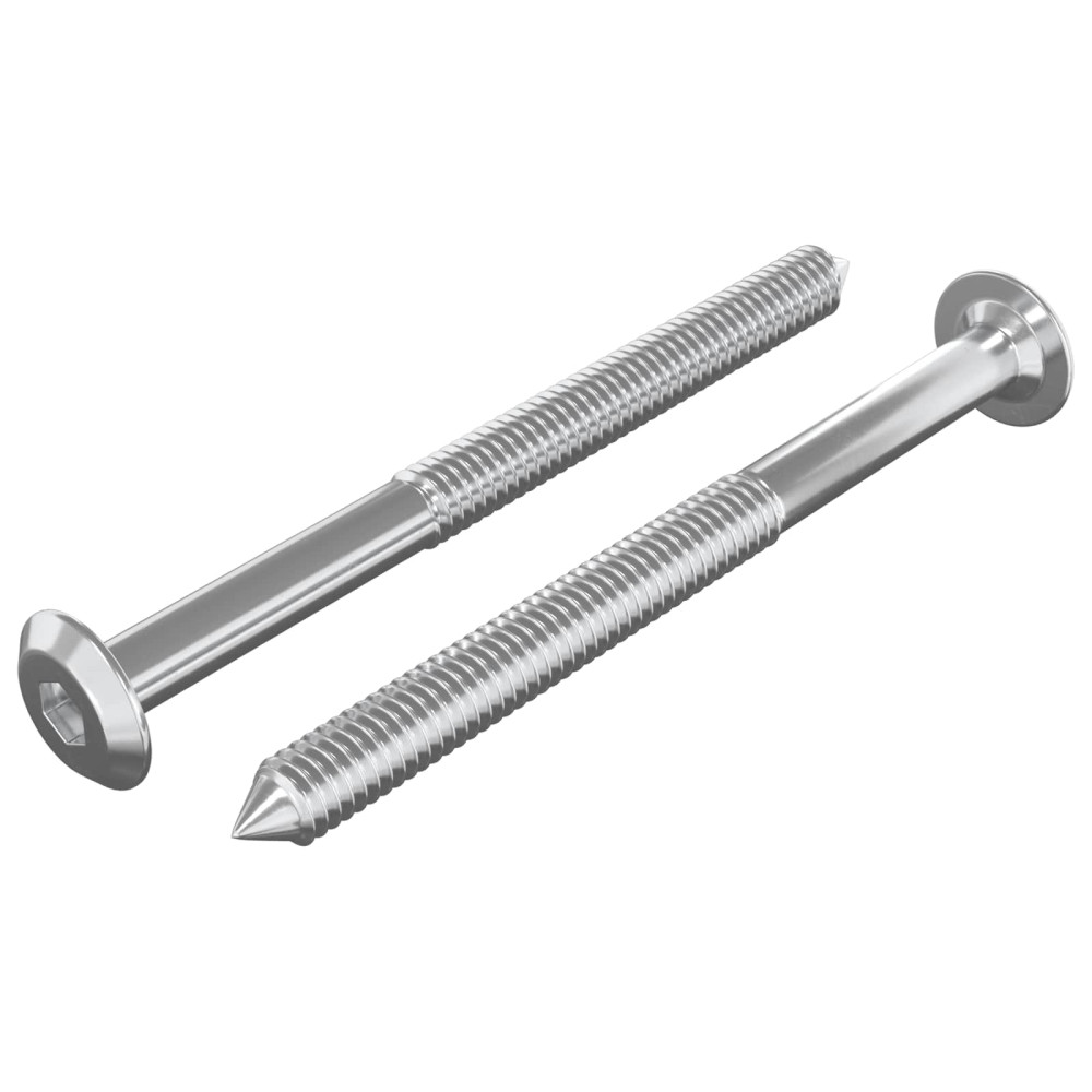 Produktbild för Möbelskruvar 2 pcs Silver M6 x 70 mm Stål