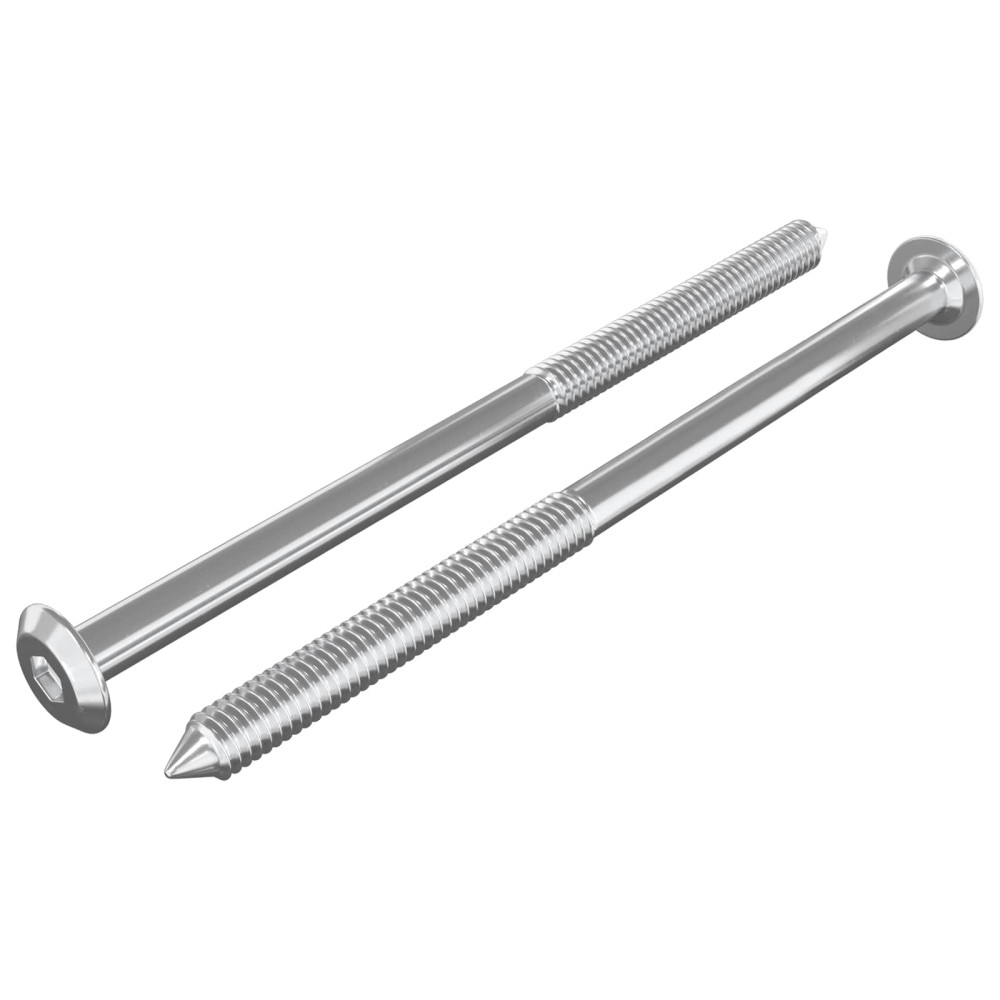 Produktbild för Möbelskruvar 2 pcs Silver M6 x 100 mm Stål
