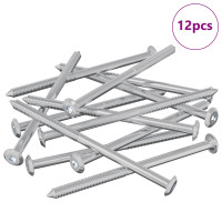 Produktbild för Möbelskruvar 12 pcs Silver M6 x 100 mm Stål