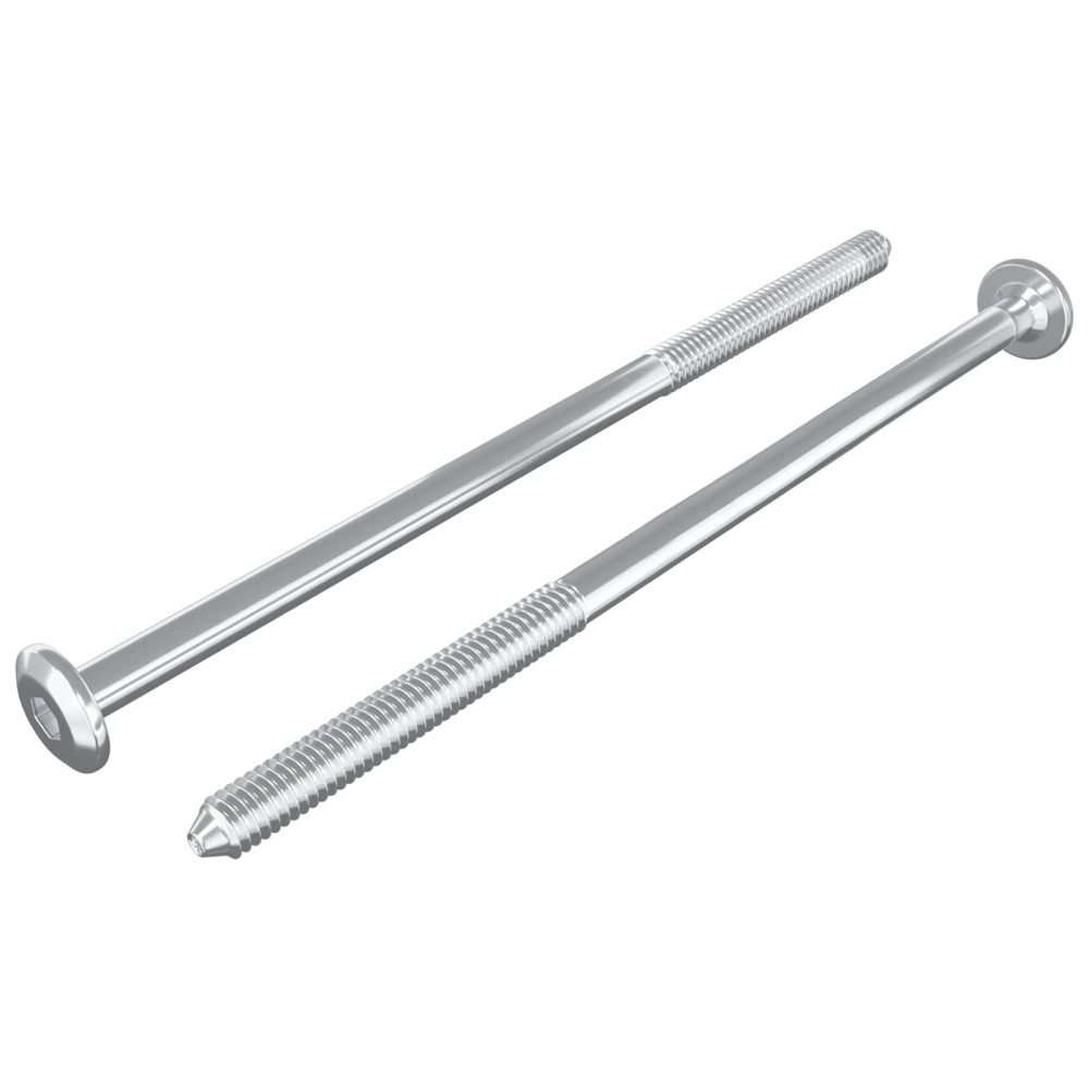 Produktbild för Möbelskruvar 2 pcs Silver M6 x 120 mm Stål