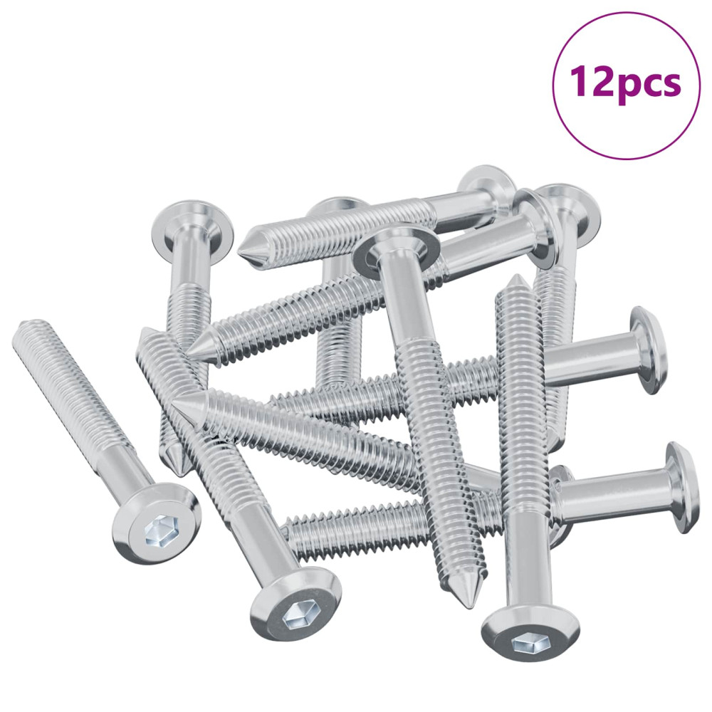 Produktbild för Skruv 12 pcs Silver M6 x 50 mm Stål