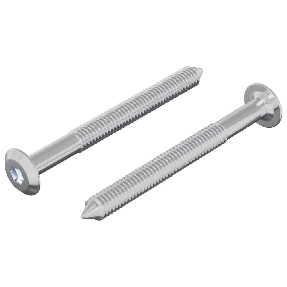 Produktbild för Skruv 2 pcs Silver M6 x 60 mm Stål