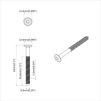 Produktbild för Skruv 2 pcs Silver M6 x 60 mm Stål