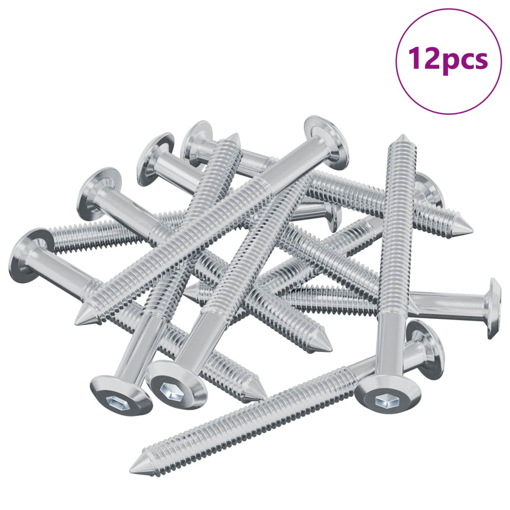 Produktbild för Skruv 12 pcs Silver M6 x 60 mm Stål