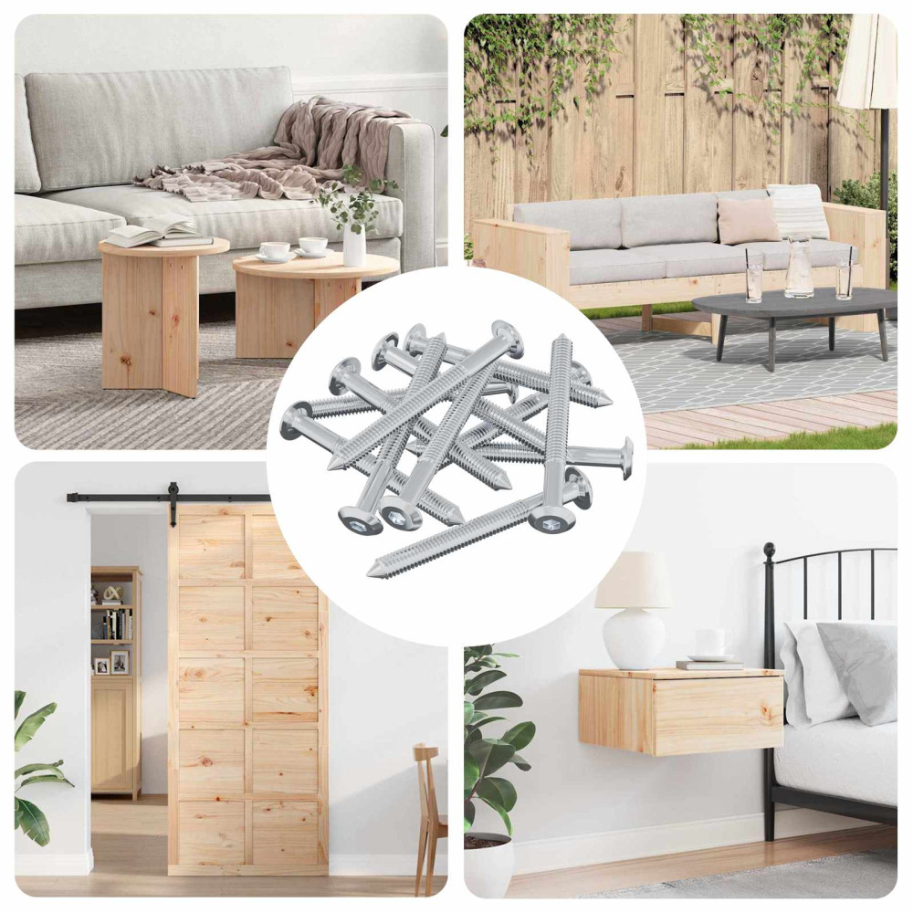 Produktbild för Skruv 1600 pcs Silver M6 x 60 mm Stål