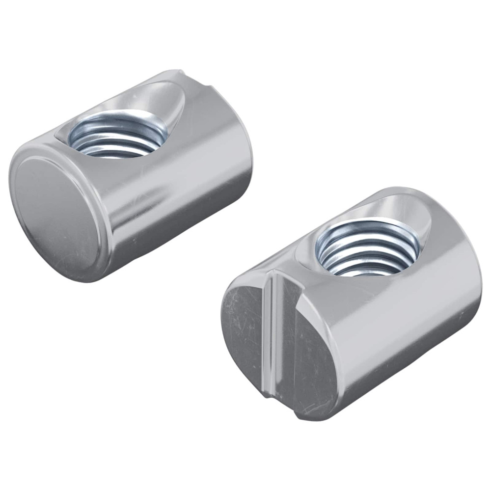 Produktbild för Fatmutter 2 pcs Silver M6 x 13 mm Järn