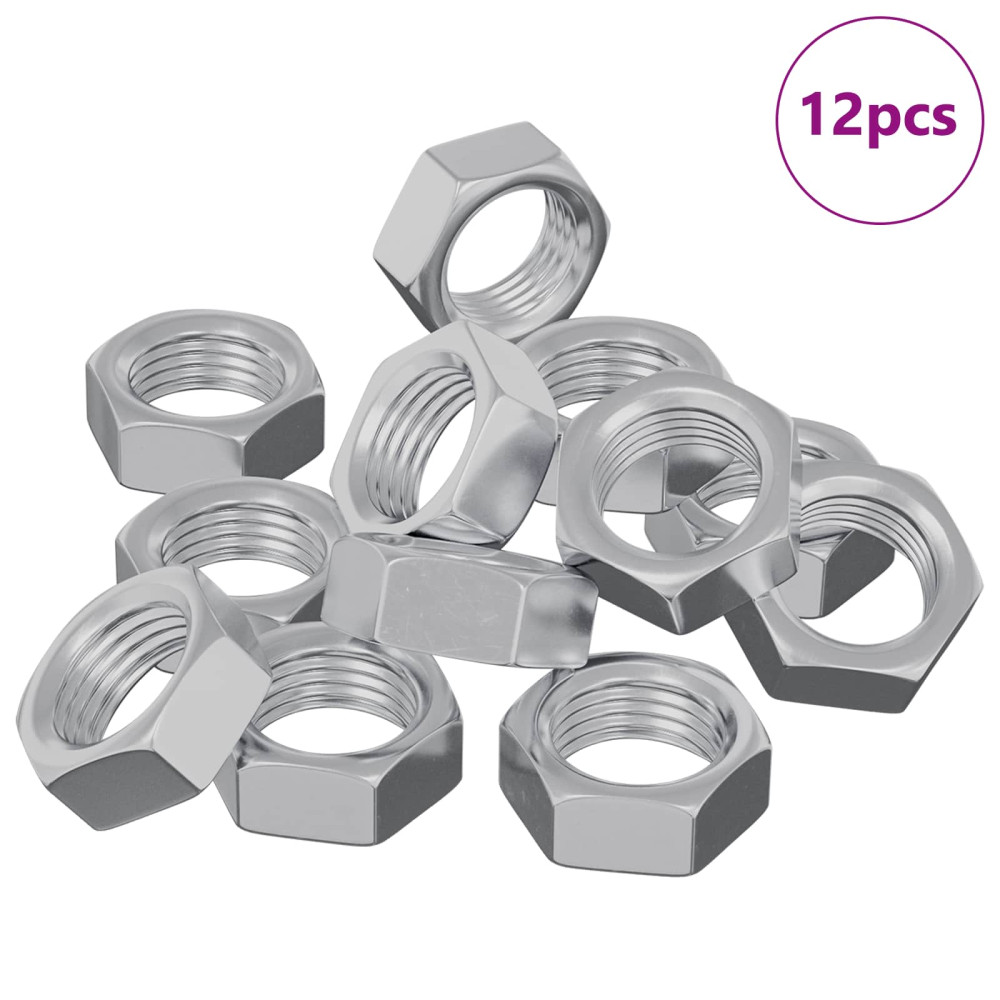 Produktbild för Sexkantig mutter 12 pcs Silver M6 Metall