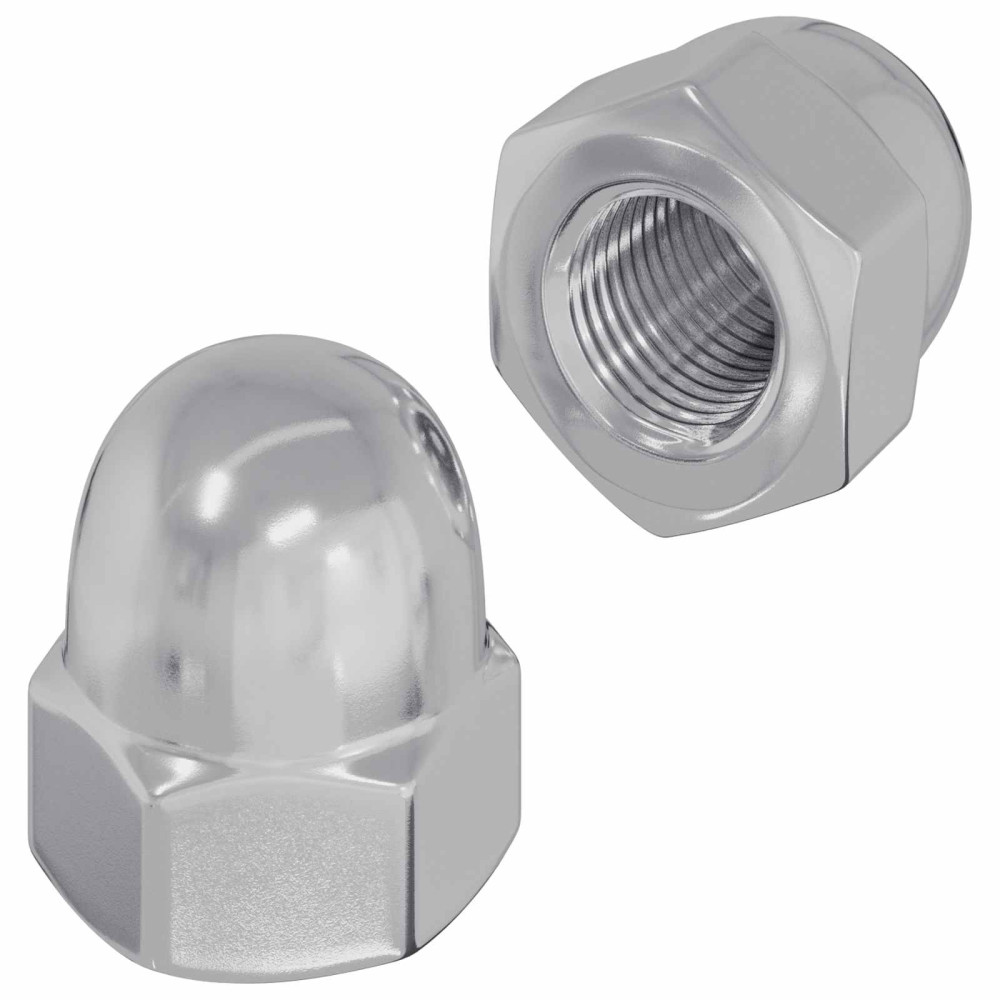Produktbild för Sexkantiga ekollonnötter 2 pcs Silver m8 Metall