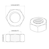 Produktbild för Sexkantiga ekollonnötter 12 pcs Silver m8 Metall