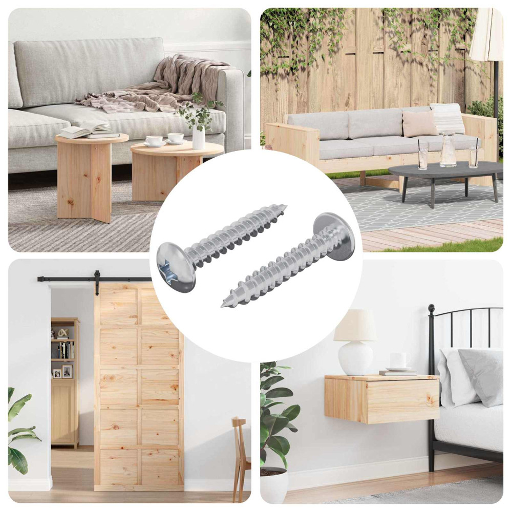 Produktbild för Självgängande spik 2 pcs Zinkbelagd 4 x 25 mm Stål