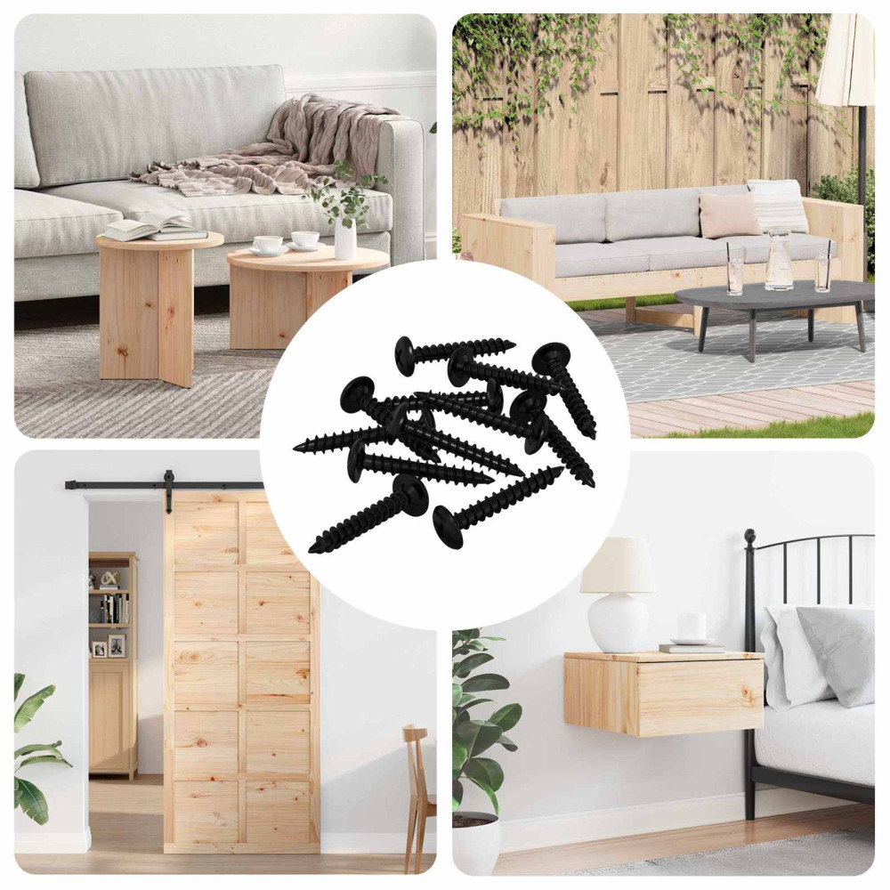 Produktbild för Självgängande spik 12 pcs Svart 4 x 25 mm Stål