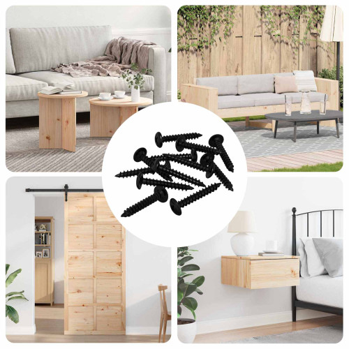 vidaXL Självgängande spik 12 pcs Svart 4 x 25 mm Stål