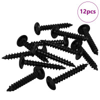 Produktbild för Självgängande spik 12 pcs Svart 4 x 25 mm Stål