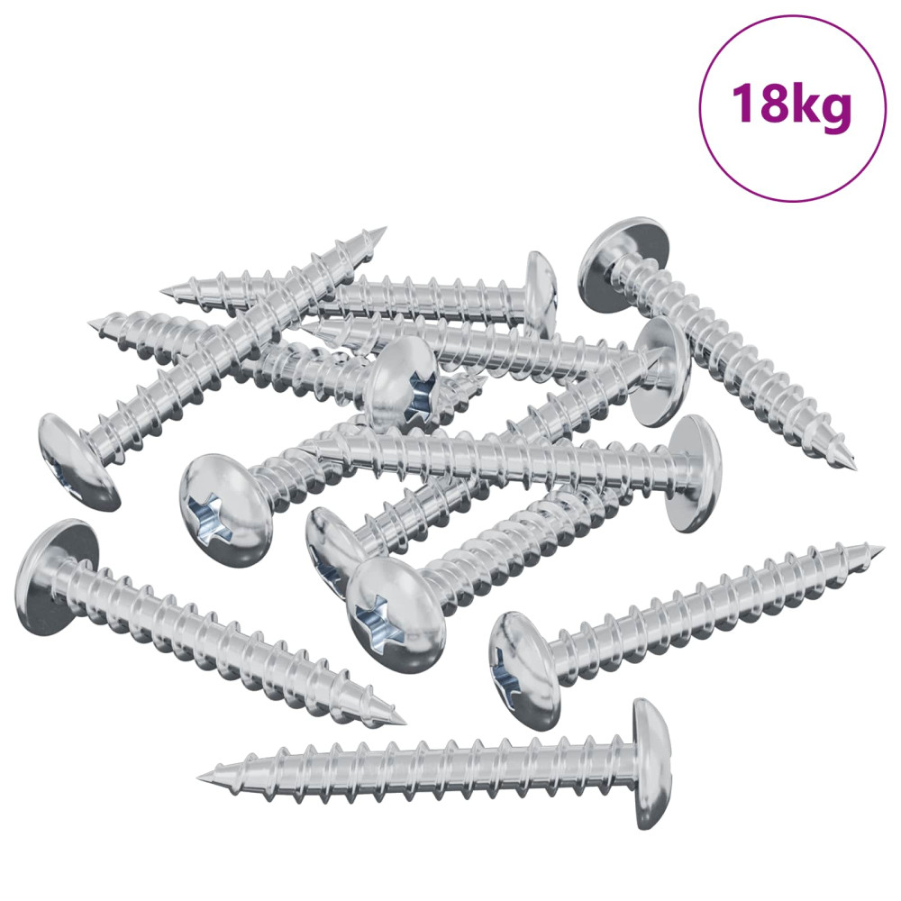 Produktbild för Träskruv 8182 pcs Silver M4 x 28 mm Järn