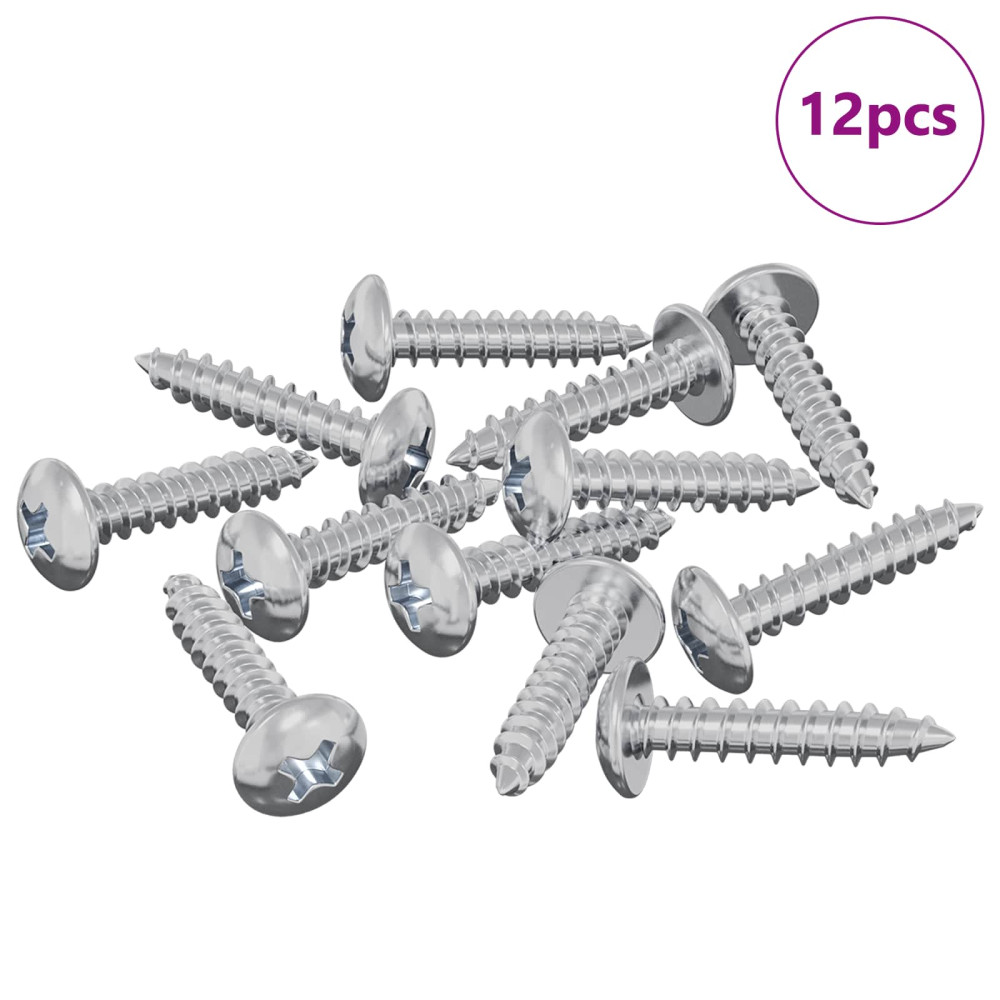 Produktbild för Träskruvar 12 pcs Silver M3,5 x 20 mm Stål