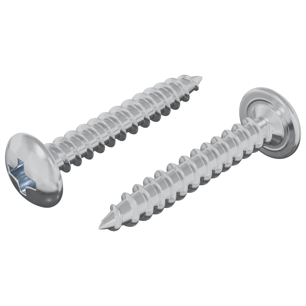 Produktbild för Träskruvar 2 pcs Silver M4 x 25 mm Stål