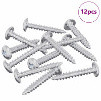 Produktbild för Träskruvar 12 pcs Silver M4 x 25 mm Stål