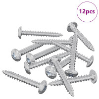 Produktbild för Träskruvar 12 pcs Silver M4 x 28 mm Stål