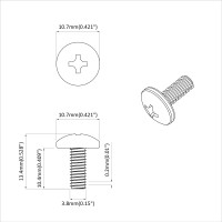 Produktbild för Hylsskruvar 2 pcs Svart M4 x 10 mm Stål