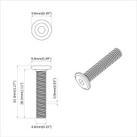 Produktbild för Skruv 2 pcs Silver 5 x 30 mm Järn