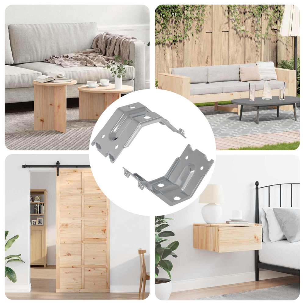 Produktbild för Fäste 2 pcs Zinkbelagd 106 x 55 x 1,5mm Stål
