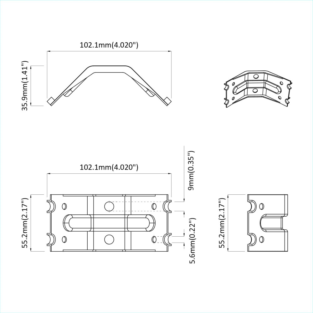 Produktbild för Fäste 2 pcs Zinkbelagd 106 x 55 x 1,5mm Stål