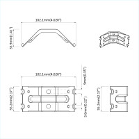 Produktbild för Fäste 212 pcs Zinkbelagd 106 x 55 x 1,5mm Stål