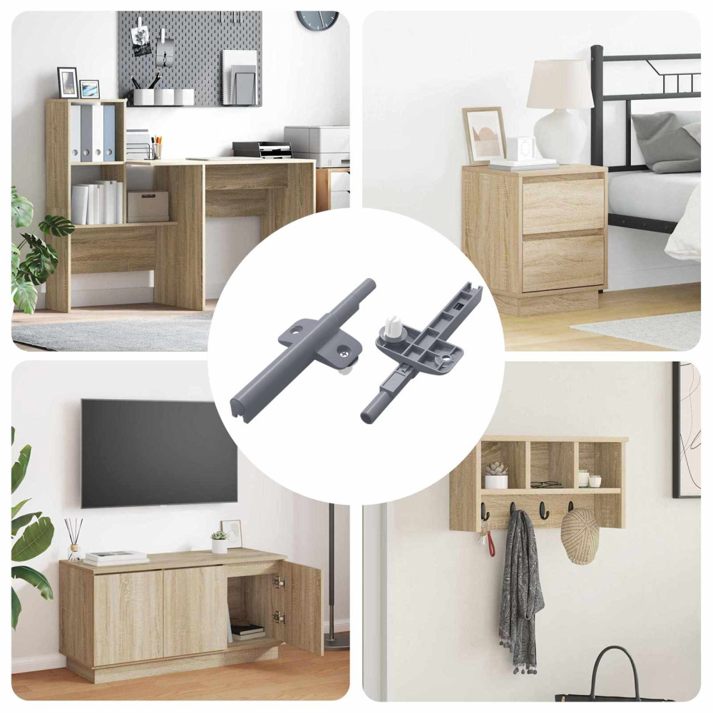 Produktbild för Mjukstängande Dämpare 2 pcs Grå 125 x 47 x 15 mm PP