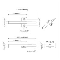 Produktbild för Mjukstängande Dämpare 2 pcs Grå 125 x 47 x 15 mm PP
