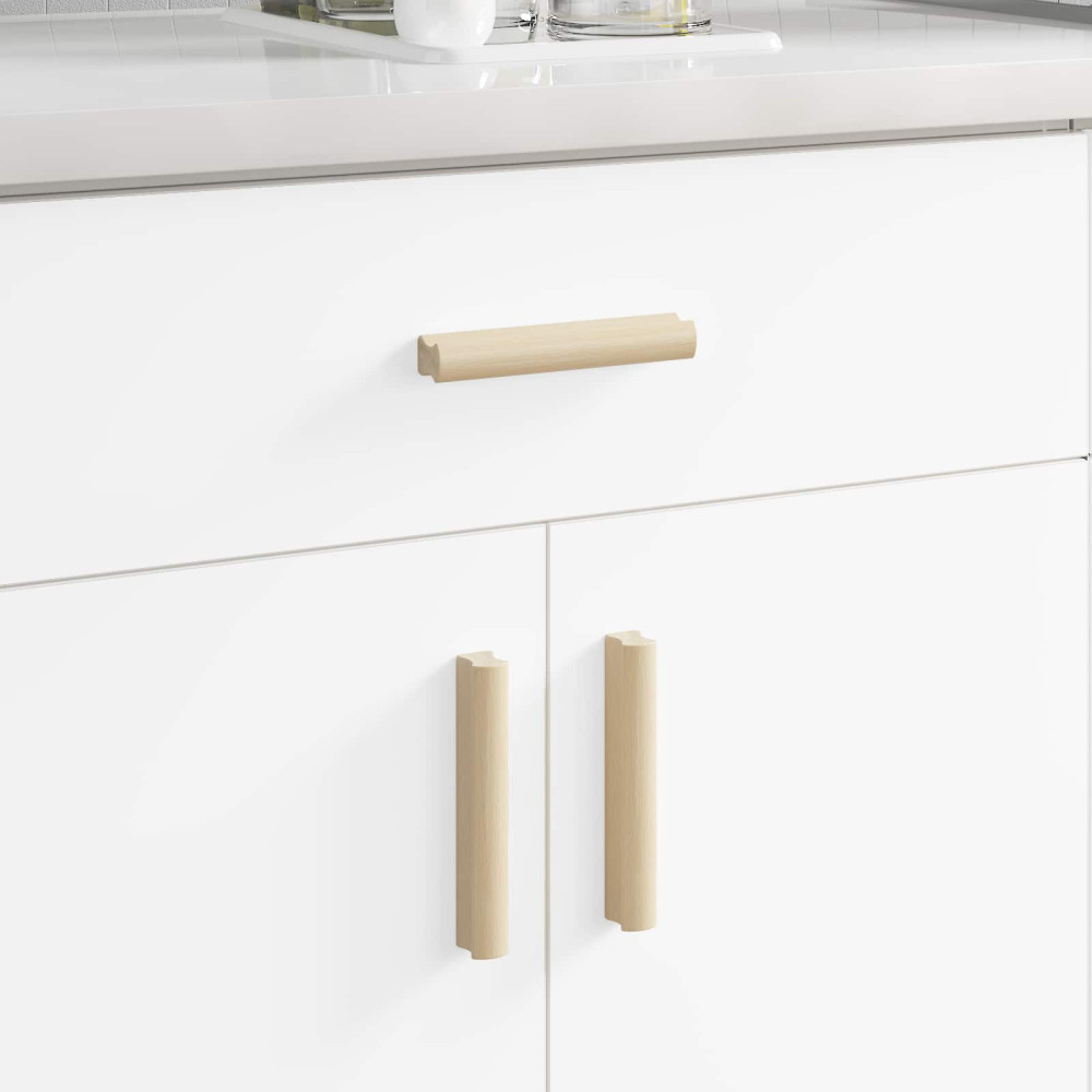 Produktbild för Rakt Handtag 12 pcs Naturlig Träfärg 130 x 25 x 30 mm