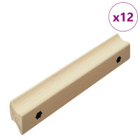 Produktbild för Rakt Handtag 12 pcs Naturlig Träfärg 130 x 25 x 30 mm