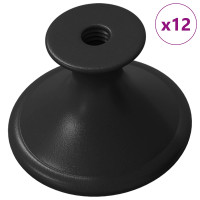 Produktbild för Handtag 12 pcs Svart Ø30 mm Aluminium